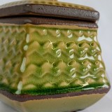 Шкатулка керамическая интерьерная зеленая