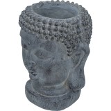 Кашпо в форме головы Будды серого цвета