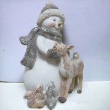Фигурка снеговик с оленем