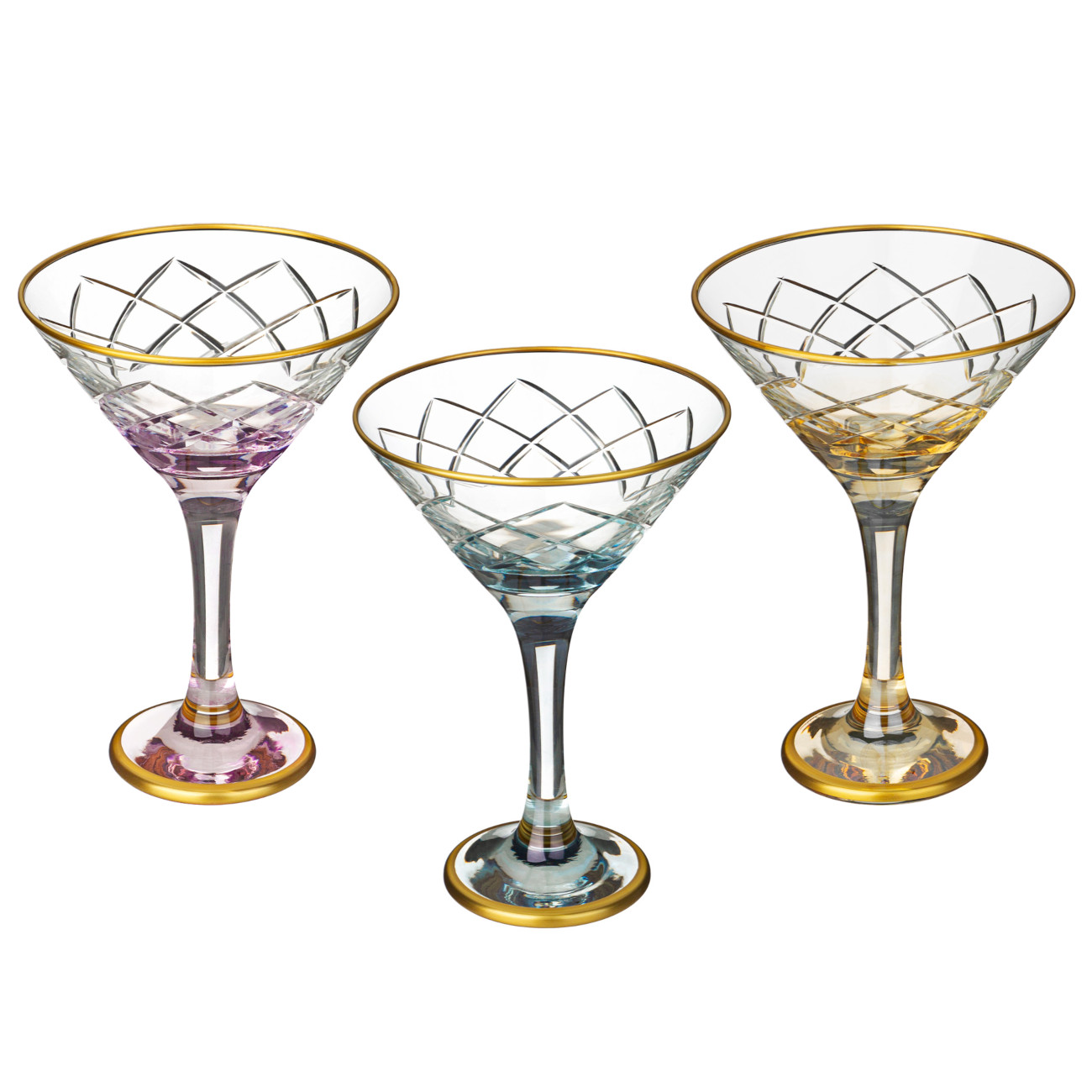 Набор стеклянных бокалов для мартини «Elegance» 3 шт