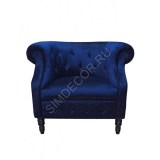 Кресло в ретро стиле синее