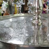 Трехярусное блюдо для праздничного стола цвет серебро