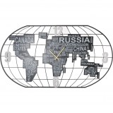 Декоративные настенные часы с мировой картой