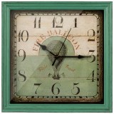 Квадратные часы в ретро-стиле бирюзового цвета