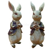 Фигурка декоративная кролик с букетом