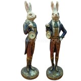 Фигурка декоративная кролик с карманными часами