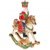 Фигурка новогодняя Щелкунчик на лошадке-качалке