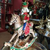 Фигурка новогодняя Щелкунчик на лошадке качалке