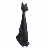 Фигурка интерьерная Кошка черного цвета