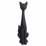 Фигурка интерьерная Кошка черного цвета