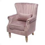 Кресло бархатное с мягкой подушкой: цвет розовый