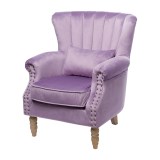 Кресло бархатное с мягкой подушкой: цвет сиреневый