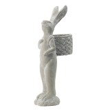 Статуэтка кролика с корзинкой-кашпо