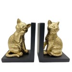 Подставки для книг Два Кота цвет золотой