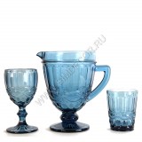 Стеклянная посуда из синего стекла Вега