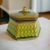 Шкатулка керамическая интерьерная зеленая