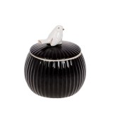 Керамическая шкатулка с птичкой белая