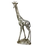 Статуэтка интерьерная Жираф в серебряном цвете