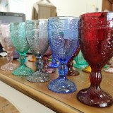 Цветные стеклянные бокалы для вина «Gloria»