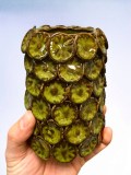 Ваза керамическая зеленая с листочками