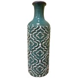 Керамическая бирюзовая ваза с орнаментом