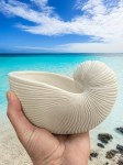 Ваза в морском стиле - Ракушка Белая