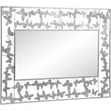 Прямоугольное зеркало с бабочками серебро