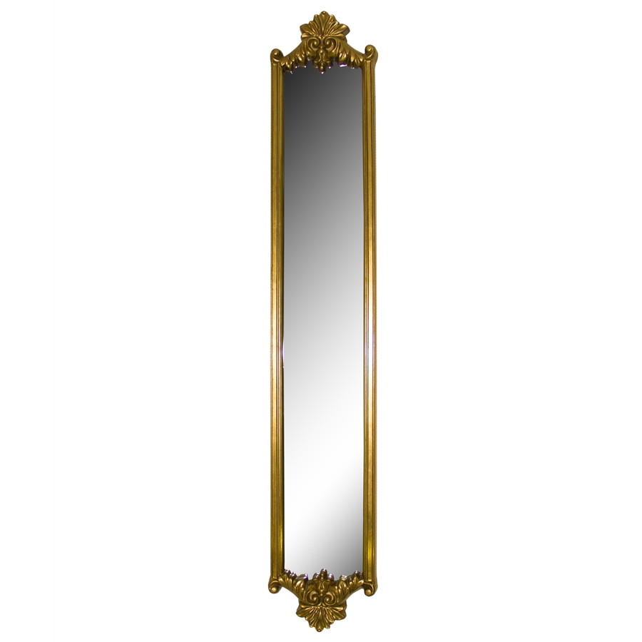 Вертикальное узкое золотое зеркало