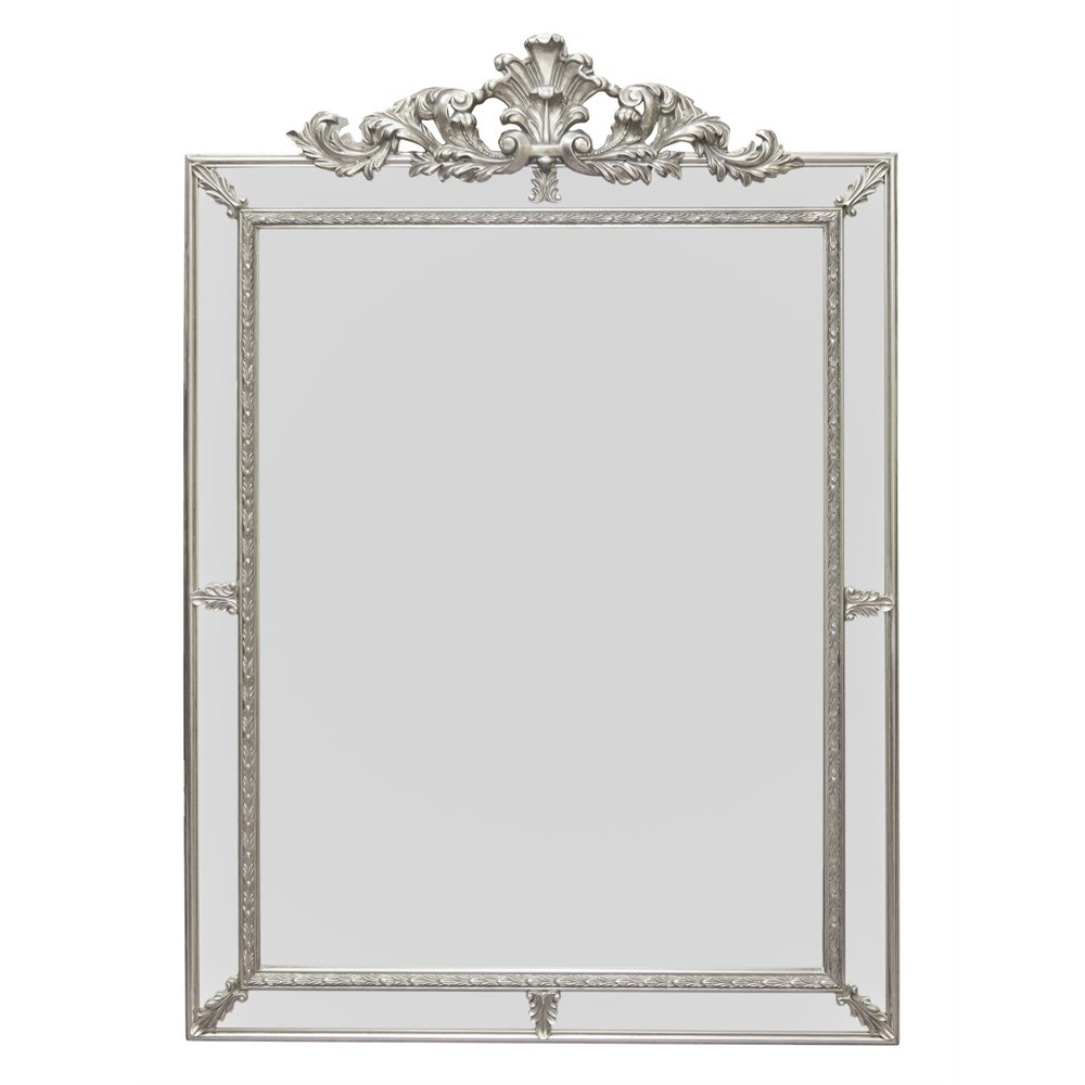 Большое настенное зеркало с фальцетом цвет: серебро
