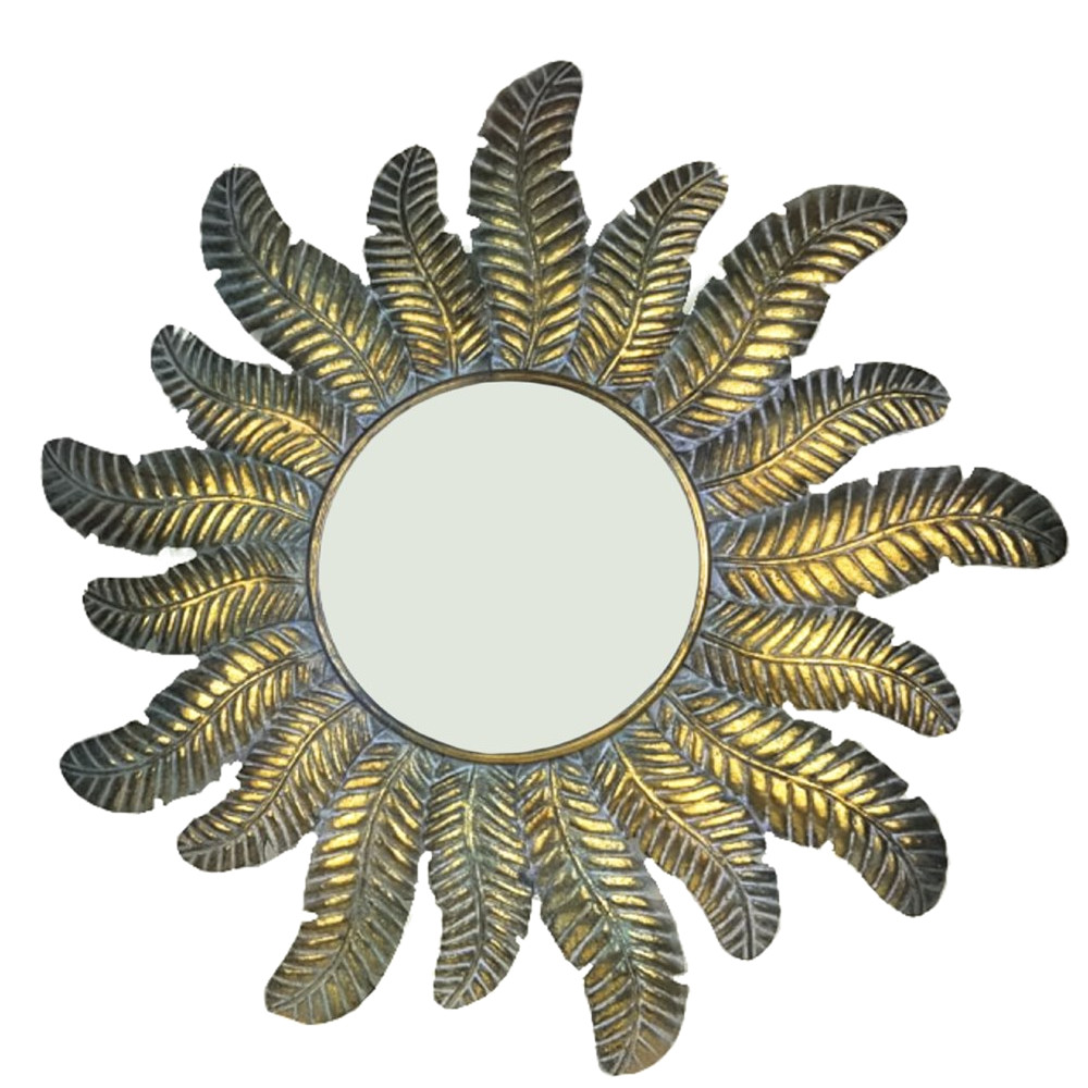 Настенное зеркало в золотой раме «Plumage»